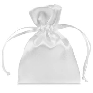 White satin pouch