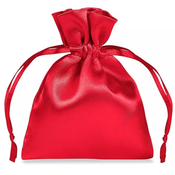 Red satin pouch