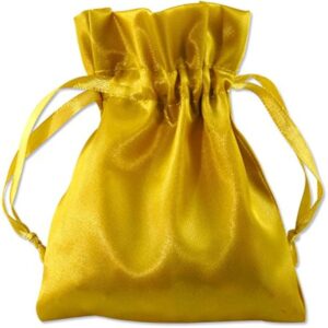 Gold satin pouch