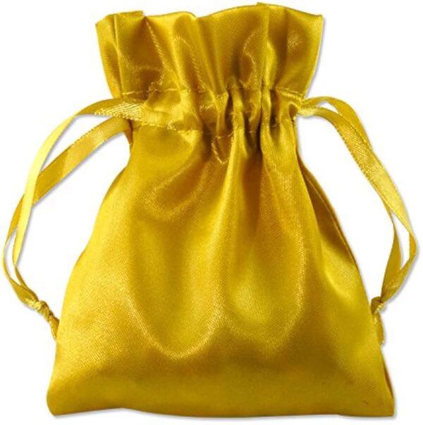 Gold satin pouch
