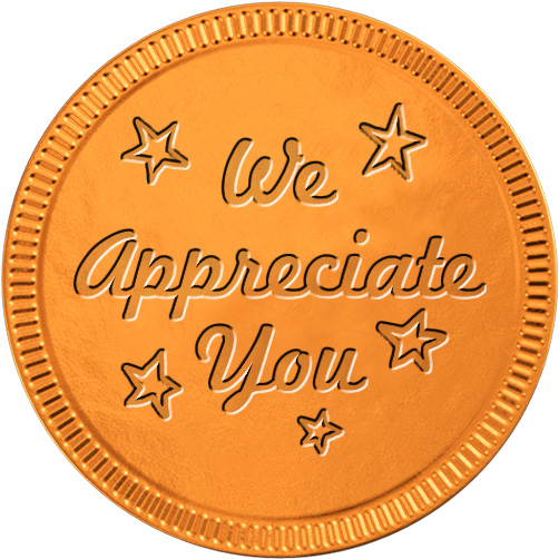 We Appreciate You - Foiled Again! Chocolate Coins