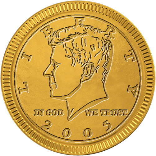  Milk Chocolate Coins, Gold Half Dollar Chocolate