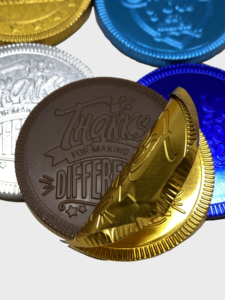 thank you chocolate coins