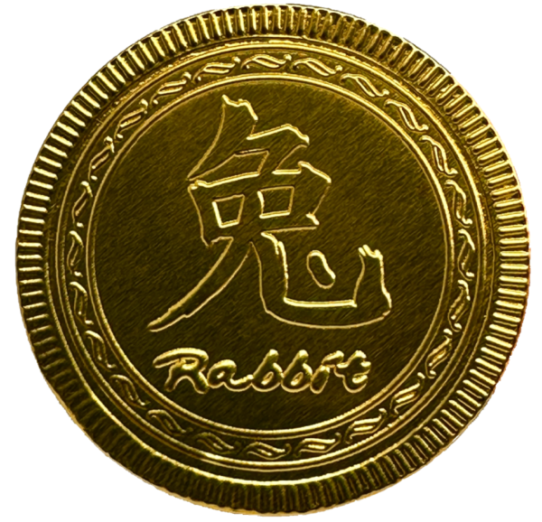 Rabbit symbol chocolate coin