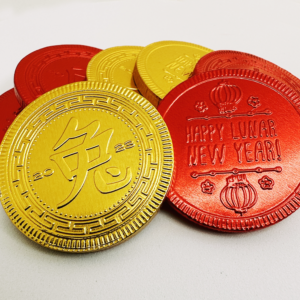 Red gold chocolate good fortune coins