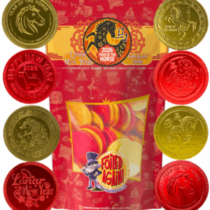 Lunar new year chocolate coins